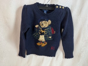 Ralph Lauren Girls 44T Navy Polo Bear Sweater (never worn)
