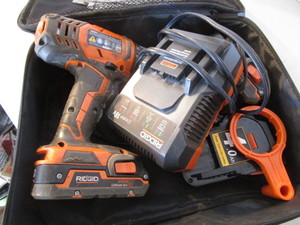 Ridgid Cordless Drill, 18V Battery
