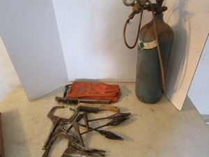 Welding Argon Tank, Gloves, Clamps, Brushes
