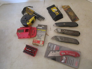 Utility Knives, Blades, Allen Wrenches, Drill Bits