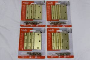 National Hardware Door Hinges Satin Brass 3-12 in 4-Pack
