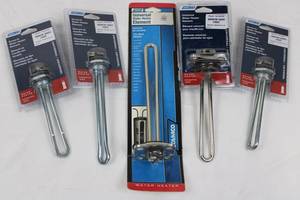 Camco Universal Water Heater Elements - Screw-In 1500W 240V & 2000W 120V (Lot of 5)