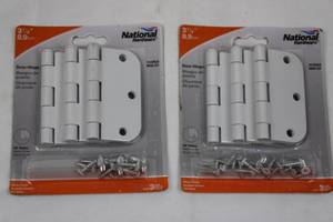 National Hardware Door Hinge V512R58 3-12 in White Finish - 2-Pack
