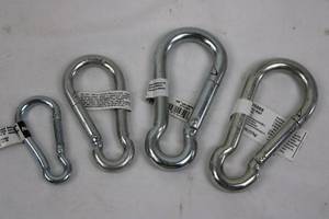 Campbell Carabiners 12 in Zinc-Plated D-Shape Screw Gate (Lot of 4)
