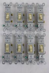Single-Pole Light Switches - Beige Toggle (Lot of 8)