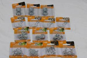 National Hardware Assorted Hooks & Eyes Pack - Closed S Hooks, Cup Hooks, Screw Eyes, Ceiling Hooks