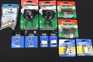 Fluidmaster Flappers, Tank-to-Bowl Bolts, BrassCraft Adapters, SharkBite Fittings