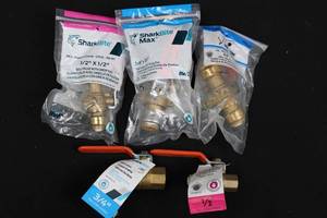 SharkBite Max Ball Valves 12 in x 12 in & 34 in x 34 in (Lot of 3)