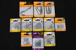 National Hardware Zinc-Plated Ceiling & Square Bend Hooks, Screw Eyes & Corner Braces