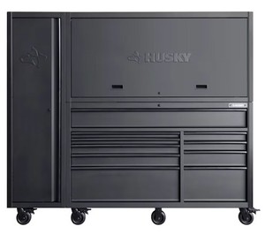 Husky 80-inch 10-Drawer 3-Piece Tool Storage Chest and Cabinet Combo in Matte Black MSRP $2,100