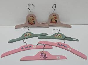Group of 1940s era Childrens Wooden Clothes Hangers&nbsp