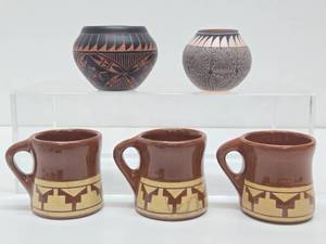 Estate Lot of Native American Art Pottery - Acoma Pueblo &amp Sioux