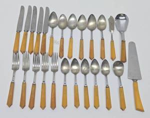 25-Piece Vintage Perma-Brite Bakelite Flatware Set