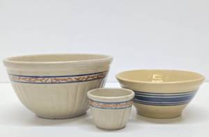 Lot of Old Vintage RED WING Stoneware Mixing Bowls &amp Jar