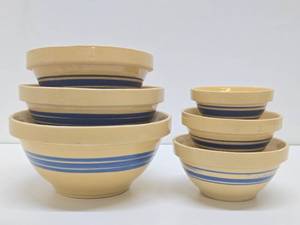 Graduated Set of 6 Stoneware Nesting Bowls