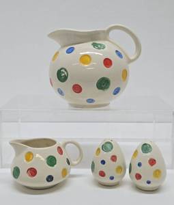 Vintage Ceramic Polka Dot Pitchers &amp Salt Pepper Shakers