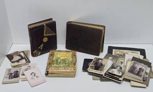 Assorted Antique Photos &amp 2 Victorian Photo Albums