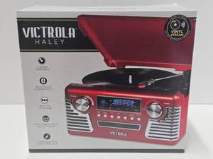 New in Box VICTROLA Haley Retro Bluetooth Record Player Turntable