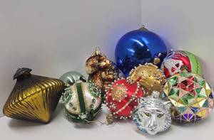 Nice Group of Large Vintage etc Christmas Ornaments