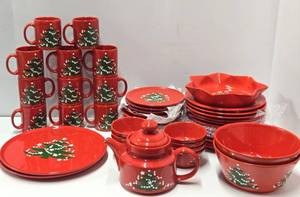 Collection of Vintage Waechtersbach West German Christmas Dishware