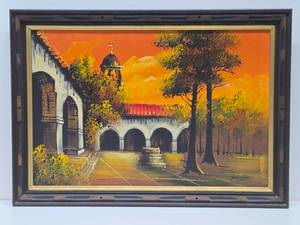 Large Original Mid Century Oil on Canvas Painting - Signed Trent