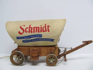 Working 1950s-60s SCHMIDT BEER Advertising Covered Wagon Lamp