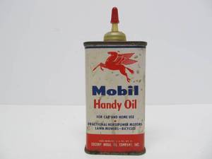 Vintage MOBIL Handy Oiler Advertising Oil Can