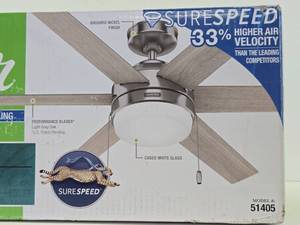 New Unused HUNTER 52 Tustin Brushed Nickel Ceiling Fan