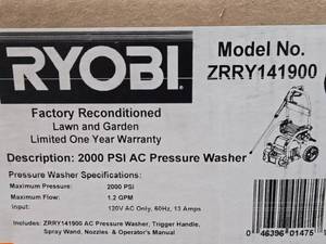 New Unused RYOBY Model ZRRY141900