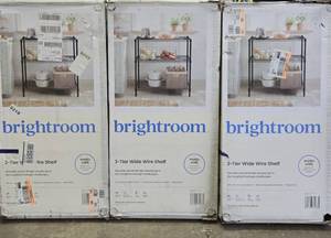 Brand New Matching BRIGHTROOM 3-Tier Black Wire Shelving Units