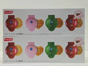 2 Brand New - DASH 4 Packs of Waffle Makers