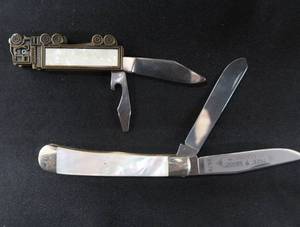 VINTAGE TREE BRAND PEARL  CINCH TRAPPER KNIFE