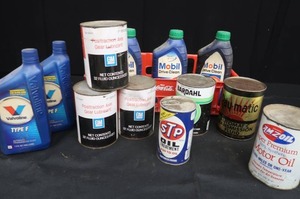 LOT OF VINTAGE OILS AND LUBRICANTS