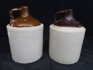2 ANTIQUE WESTERN STONEWARE JUGS