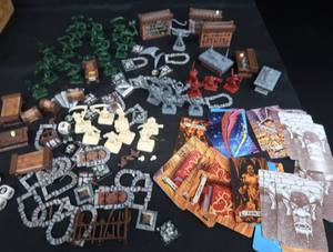 VINTAGE HEROQUEST MINIS FURNITURE  WEAPONS AND MORE