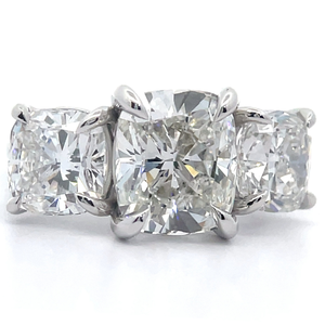 7.21 Carat Lab-Grown Diamond Three-Stone Ring in 14k White Gold w/ EGL REPORT *VIDEO*