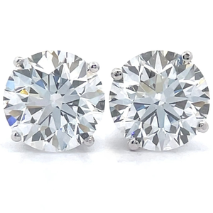 4 Carat Diamond Round Solitaire Stud Earrings in 14k White Gold w/ EGL Report *VIDEO*