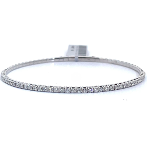 1.02 Carat Natural Diamond Tennis Bangle Bracelet in White Gold VIDEO