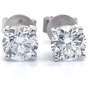 NEW 1.50 Carat Diamond Round Solitaire Stud Earrings VIDEO