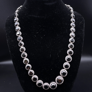74.51 Carat Natural Fancy Black & Natural Diamond Necklace in 14K White Gold $61,280 Appraisal Included VIDEO