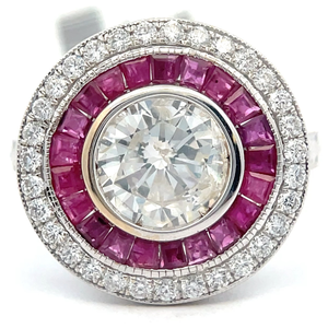 3.13 Carat Natural Ruby & Natural Diamond Ring in 18K White Gold $17,105 Appraisal Included VIDEO