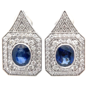 5.55 Carat Natural Sri Lanka Sapphire & Natural Diamond Earrings in 14K White Gold $31,640 Appraisal Included VIDEO