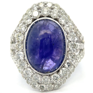 10.57 Carat Natural Tanzanite & Natural Diamond Ring in 14K White Gold $22,580 Appraisal Included VIDEO