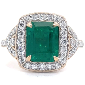 3.11 Carat Natural Emerald & Natural Diamond Ring in Platinum w GIA Report $21,590 Appraisal Included VIDEO