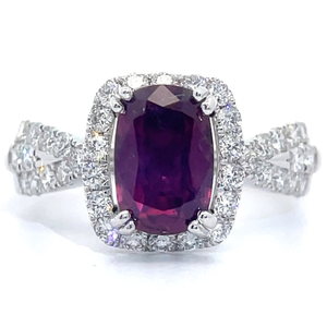 2.72 Carat Natural Kashmir Sapphire & Natural Diamond Ring in Platinum w GIA Report $20,680 Appraisal Included VIDEO