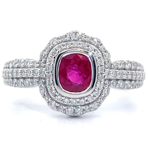 Aaron Gottlieb 1.24 Carat Natural Burmese Ruby & Natural Diamond Ring in Platinum w GIA Report $14,785 Appraisal Included VIDEO