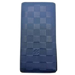 Louis Vuitton Blue Damier Infini Leather Long Wallet Pre-Owned Retail $920