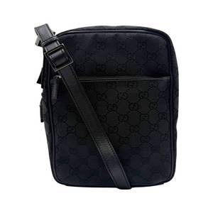 Gucci Black GG Canvas Compact Crossbody Bag Pre-Owned Retail $750