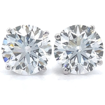 4 Carat Diamond Round Solitaire Stud Earrings in 14k White Gold w/ EGL Report *VIDEO*