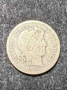1914 US BARBER DIME
